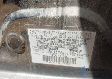 2016 Nissan Versa Note S Plus z USA, uszkodzony, nr VIN 3N1CE2CPXGL353820